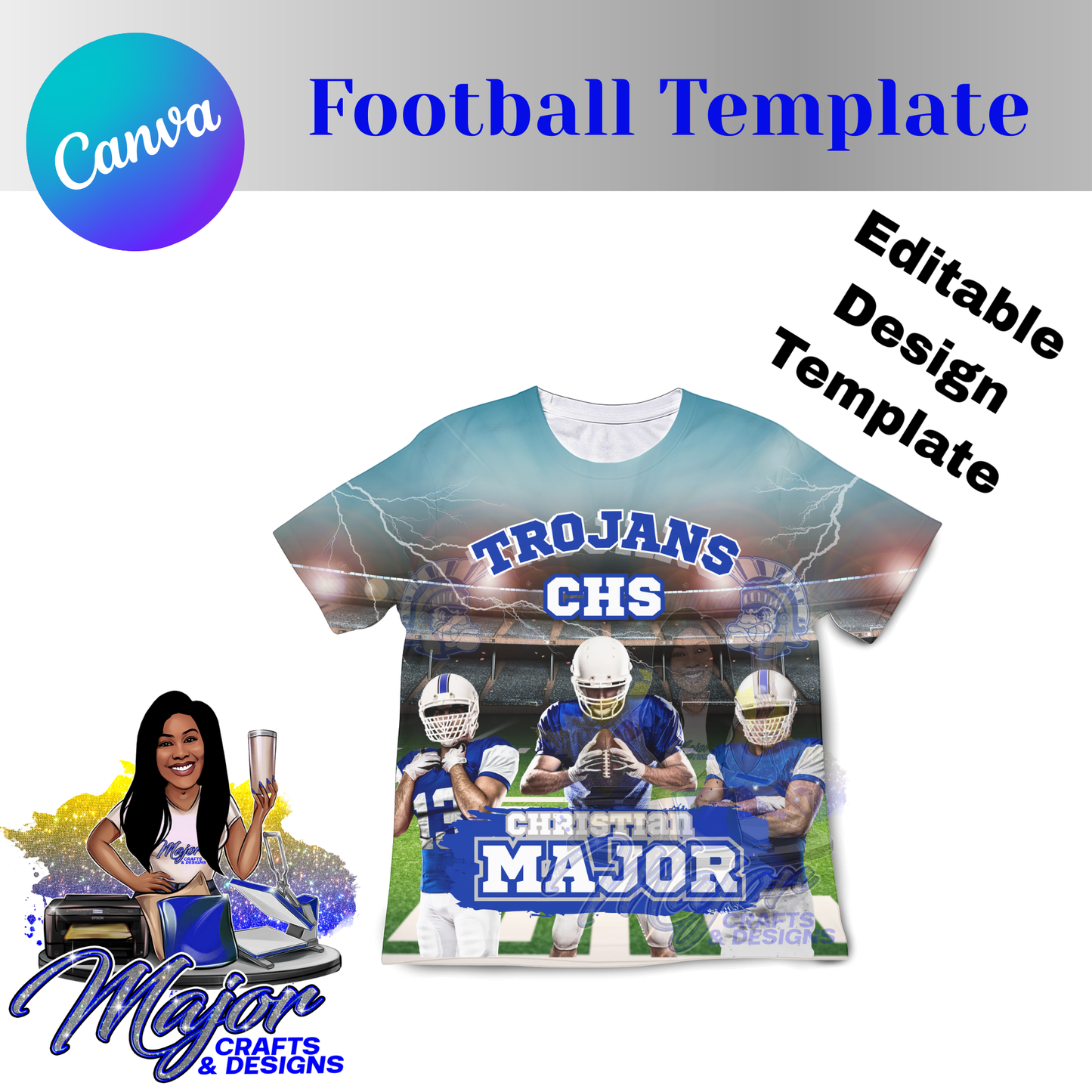 Editable 3D Football T-Shirt