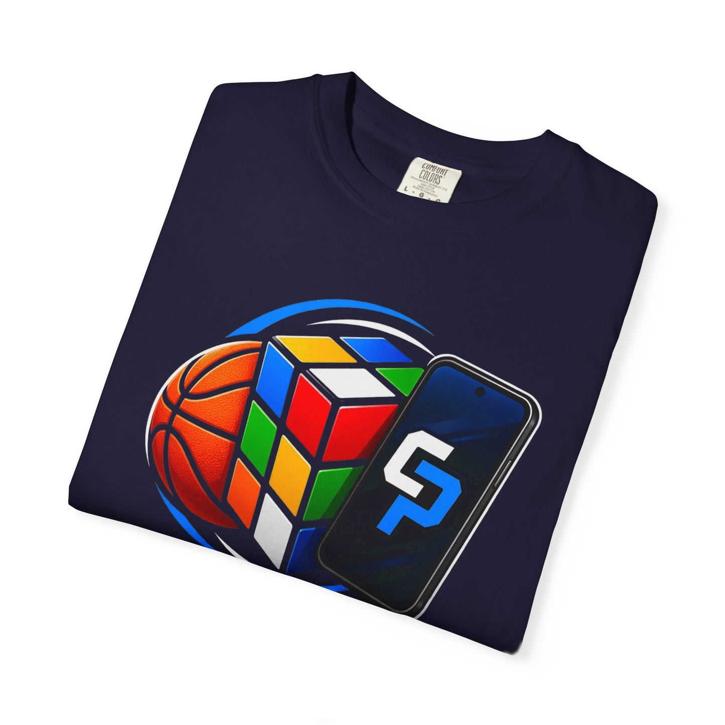 CubePlay Gaming T‑Shirt — Rubik’s Cube & Basketball Logo Tee