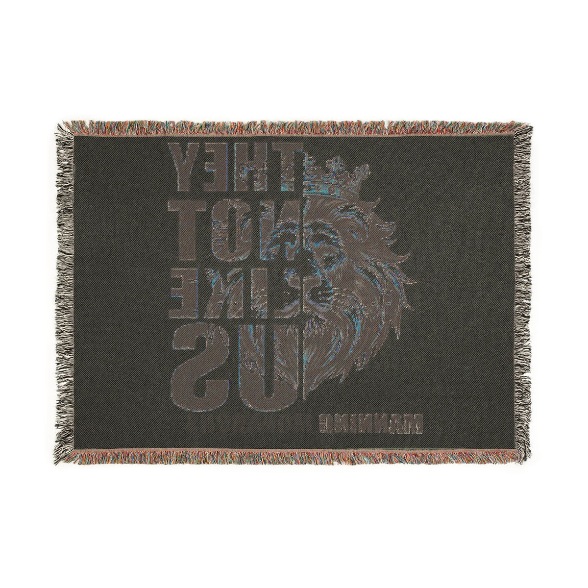 Woven Blanket — 'They Not Like Us' Manning Monarchs Lion Throw
