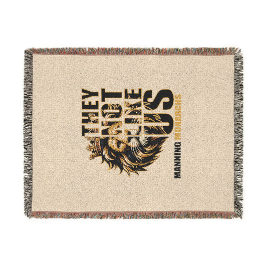Woven Blanket — 'They Not Like Us' Manning Monarchs Lion Throw