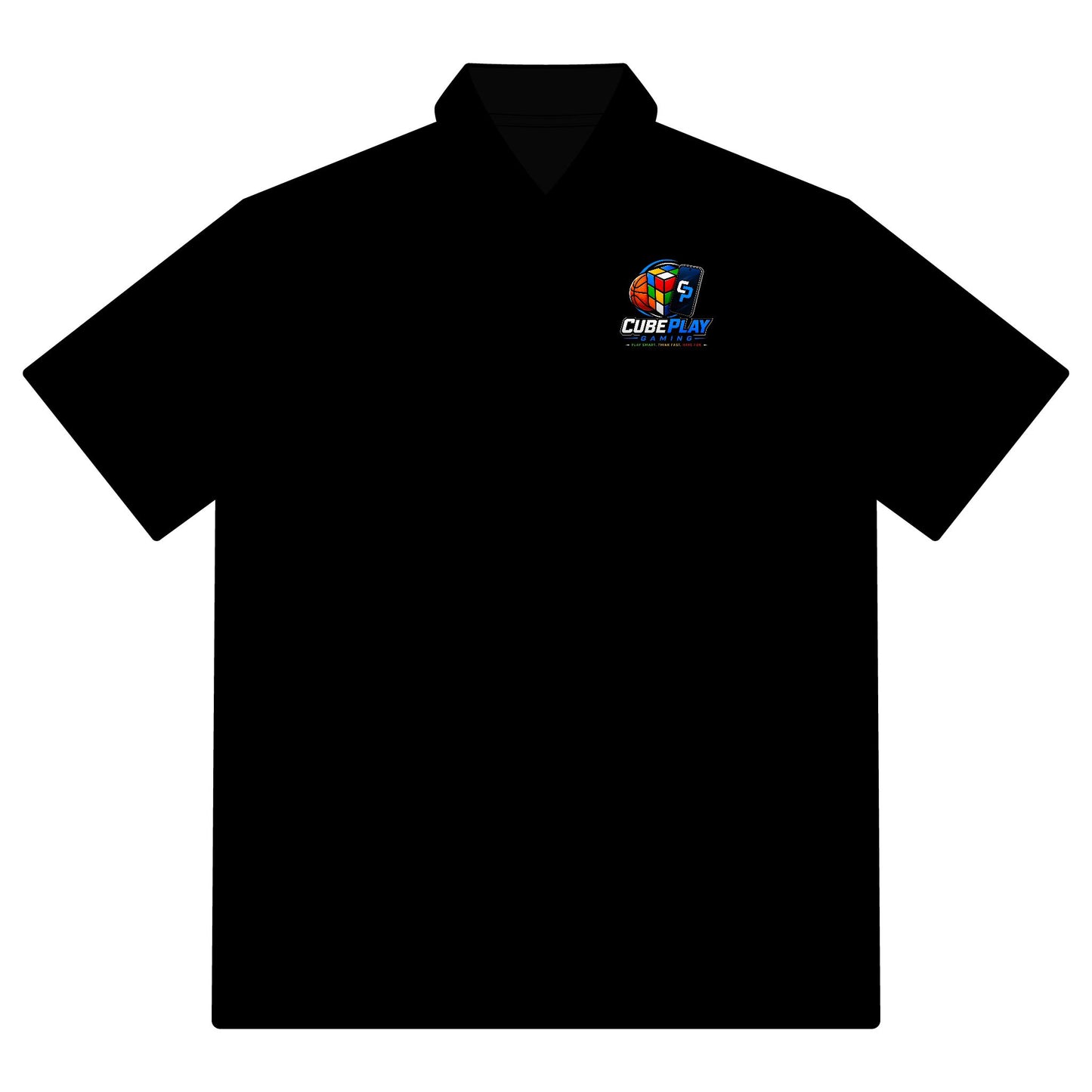 Cube Park Logo Polo Shirt — Black Pinpoint Mesh Work Golf Polo