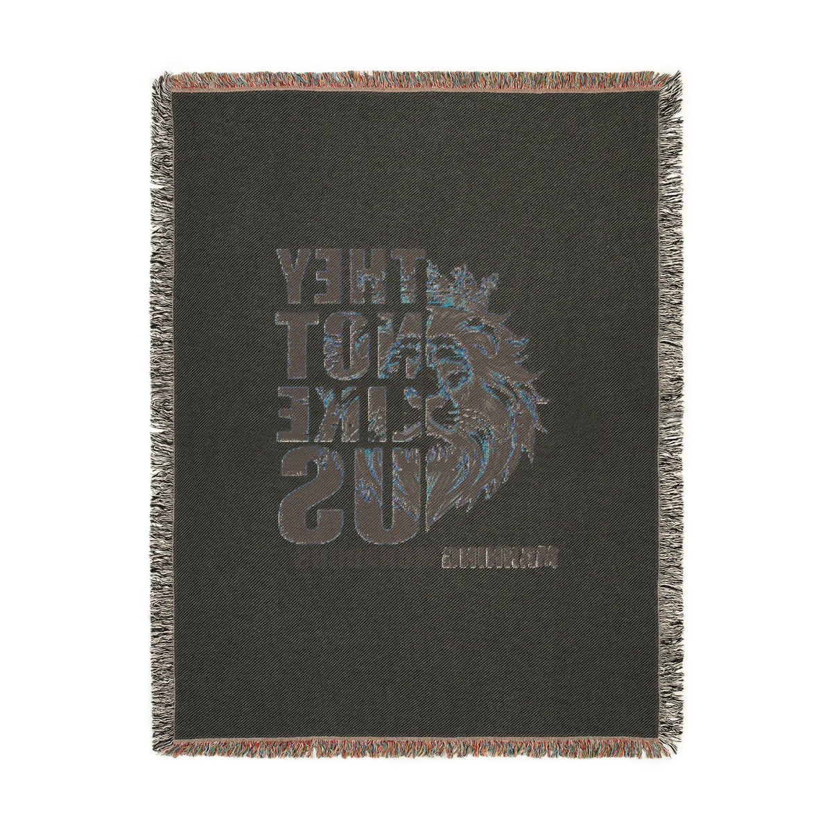 Woven Blanket — 'They Not Like Us' Manning Monarchs Lion Throw