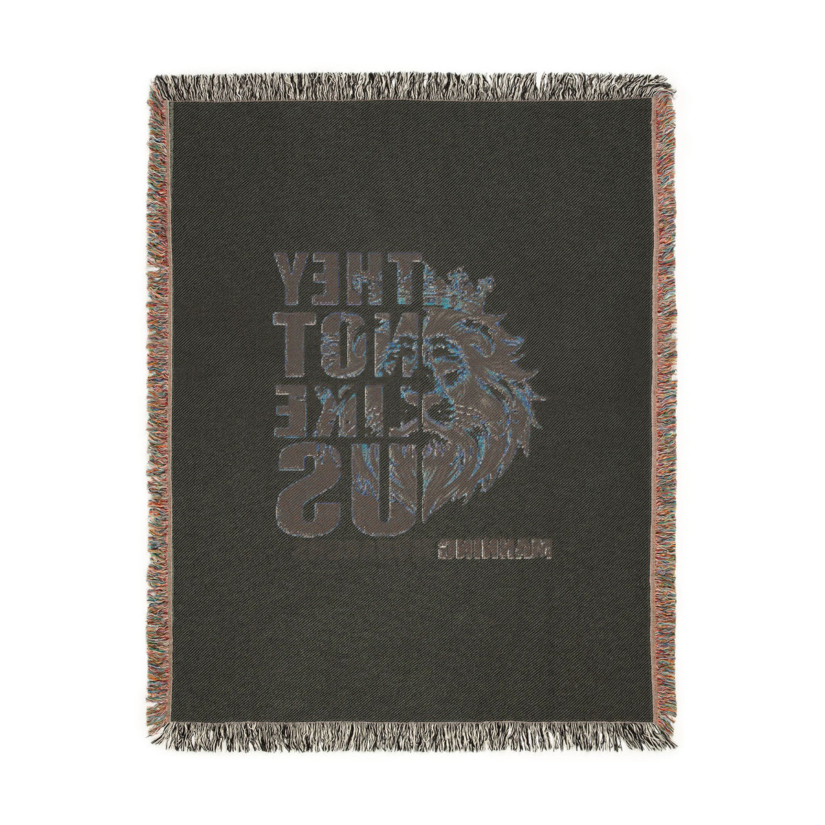 Woven Blanket — 'They Not Like Us' Manning Monarchs Lion Throw