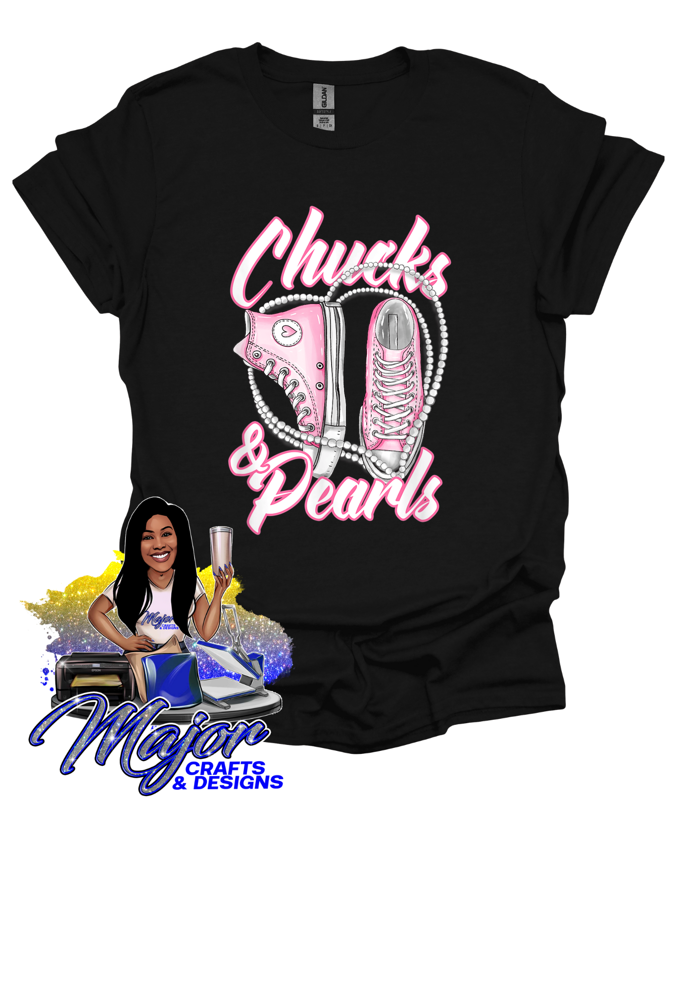 Chucks & Pearls Pink & Green