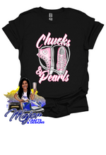 Load image into Gallery viewer, Chucks &amp; Pearls Pink &amp; Green
