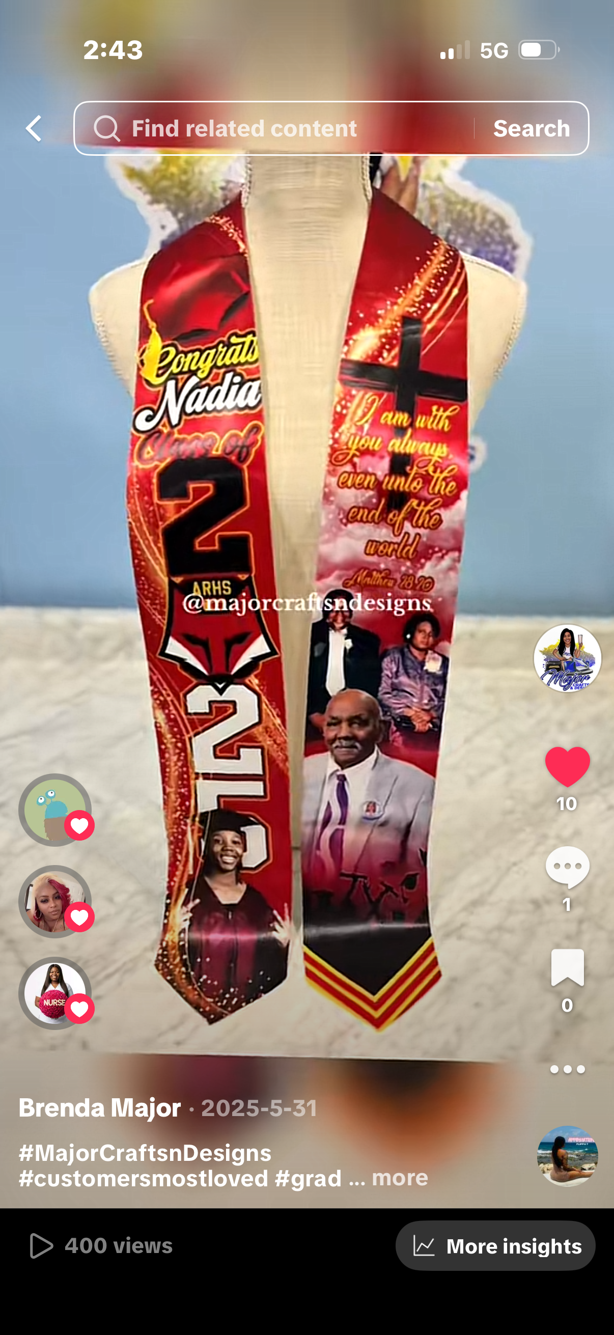 Custom Grad Stole