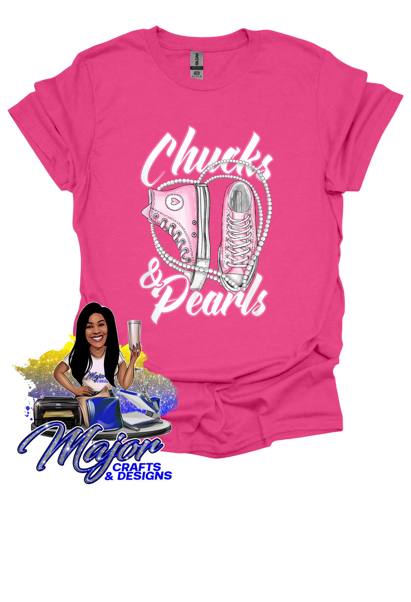 Chucks & Pearls Pink & Green