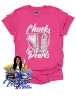 Load image into Gallery viewer, Chucks &amp; Pearls Pink &amp; Green
