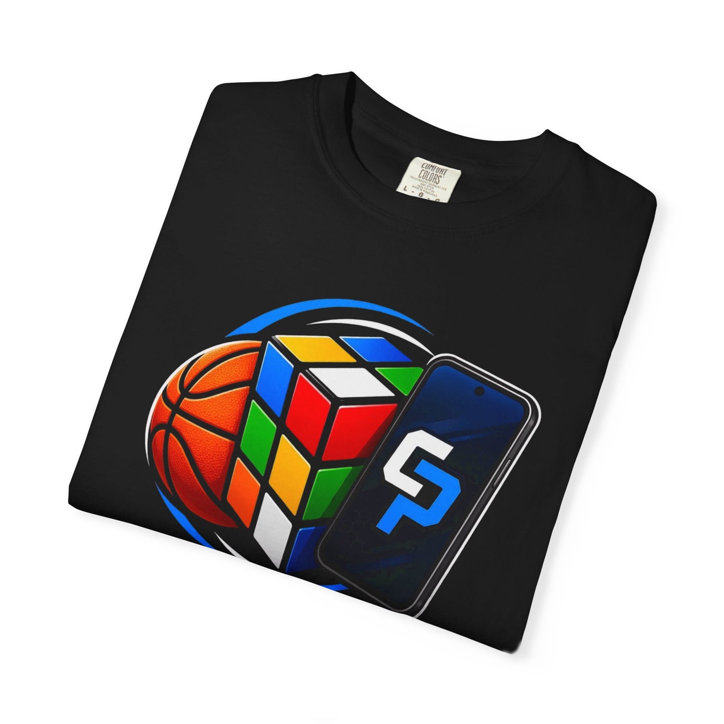 CubePlay Gaming T‑Shirt — Rubik’s Cube & Basketball Logo Tee