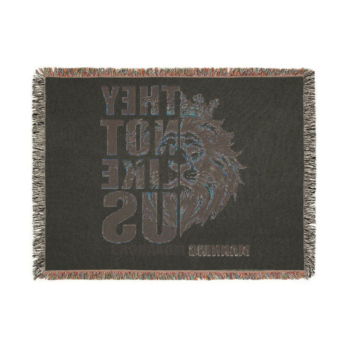 Woven Blanket — 'They Not Like Us' Manning Monarchs Lion Throw