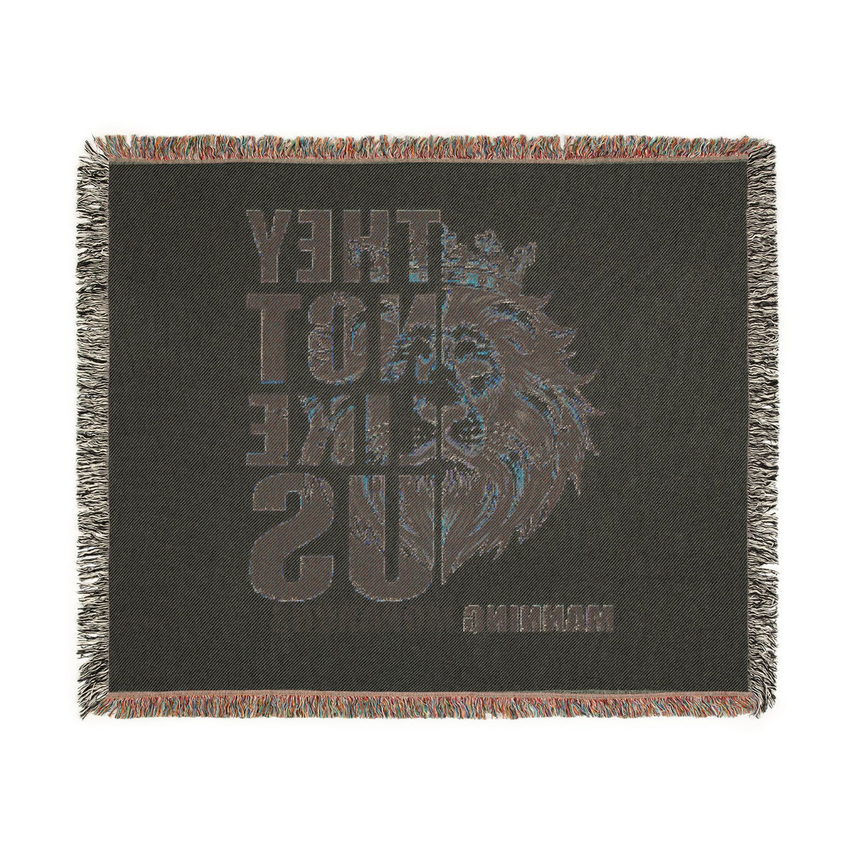 Woven Blanket — 'They Not Like Us' Manning Monarchs Lion Throw