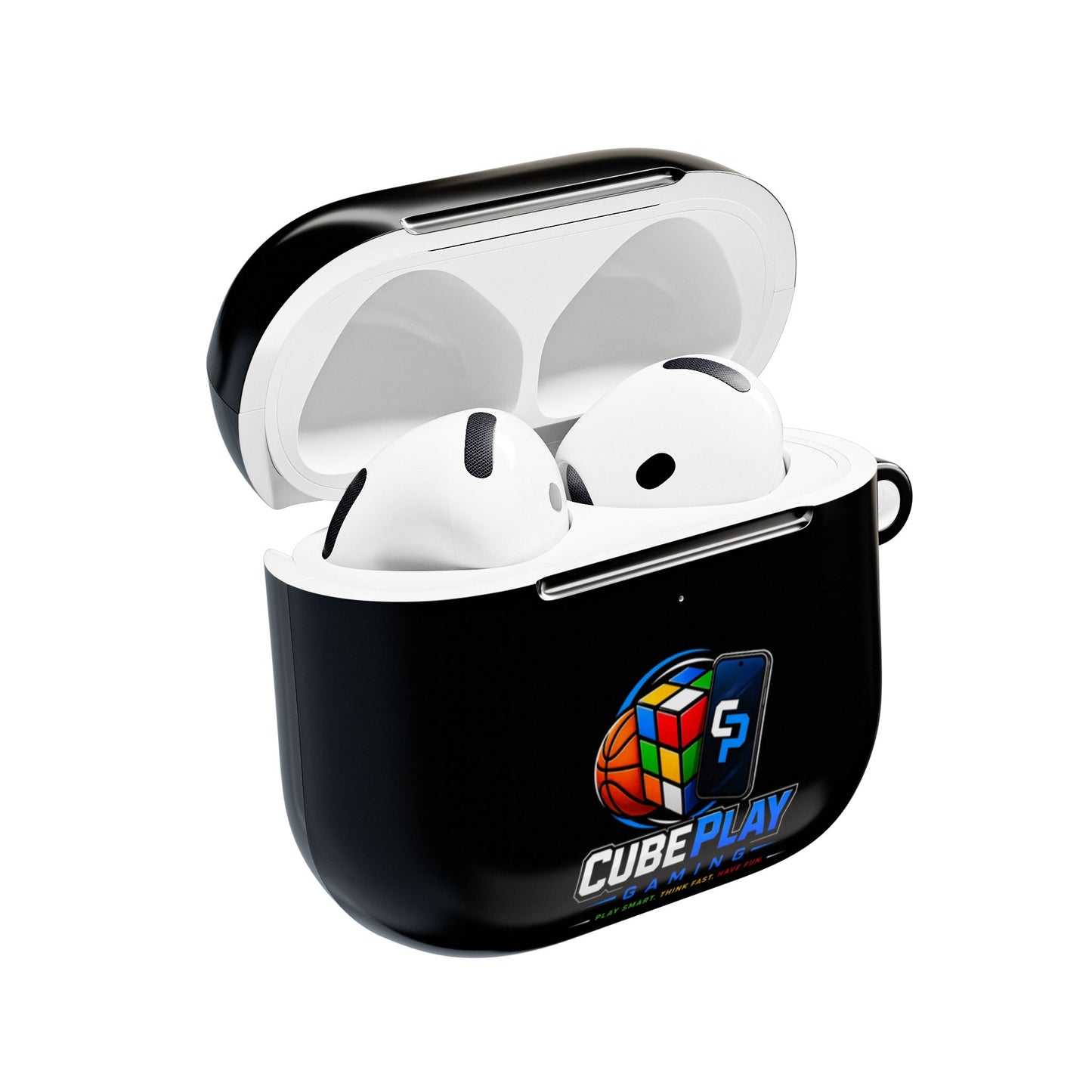 CubePlay Gaming AirPod Case — Black Protective Silicone Case with Logo