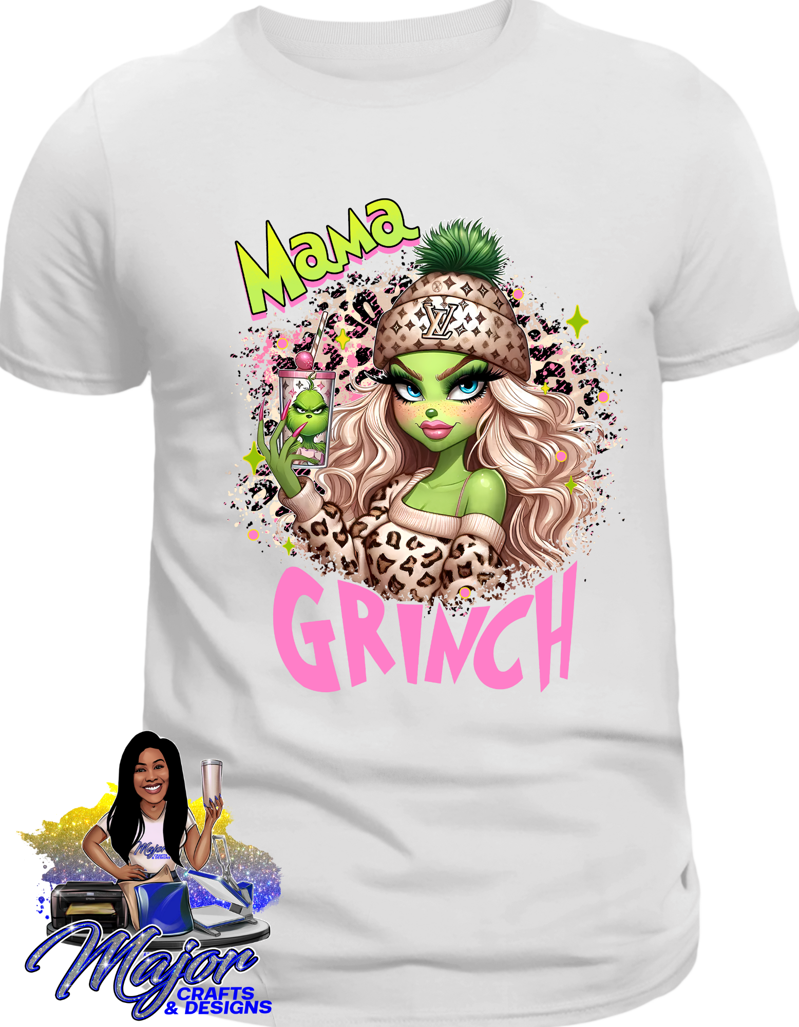 Mama Grinch- Pink Leopard