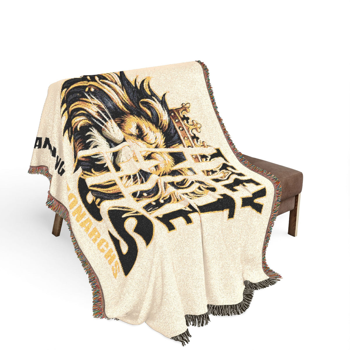 Woven Blanket — 'They Not Like Us' Manning Monarchs Lion Throw