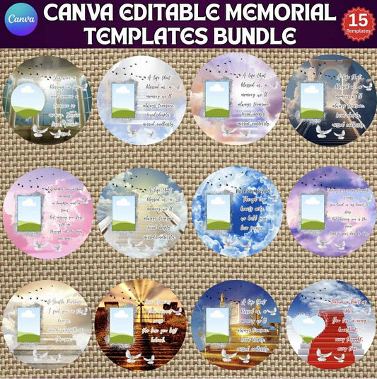 Memorial Button Template 15 Designs