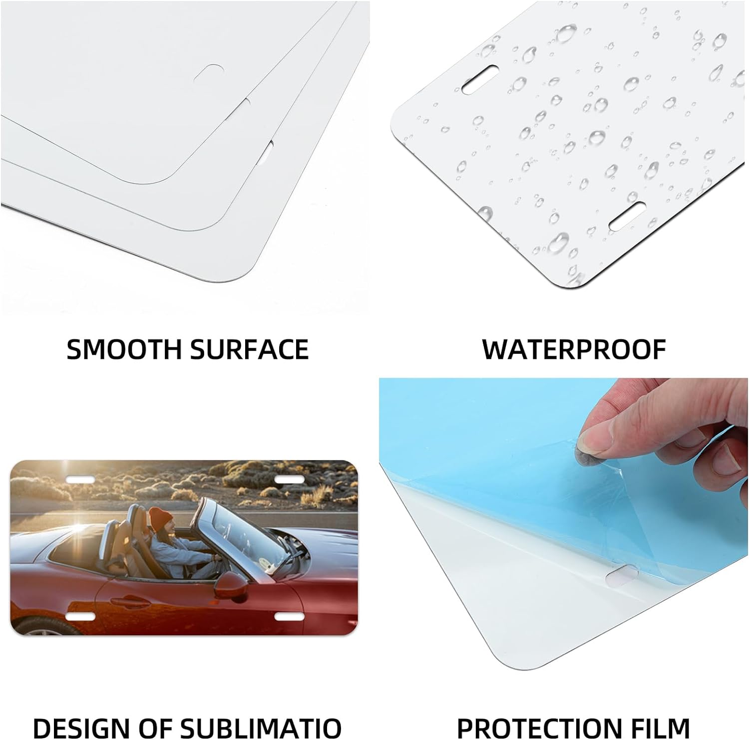 White Sublimation License Plate