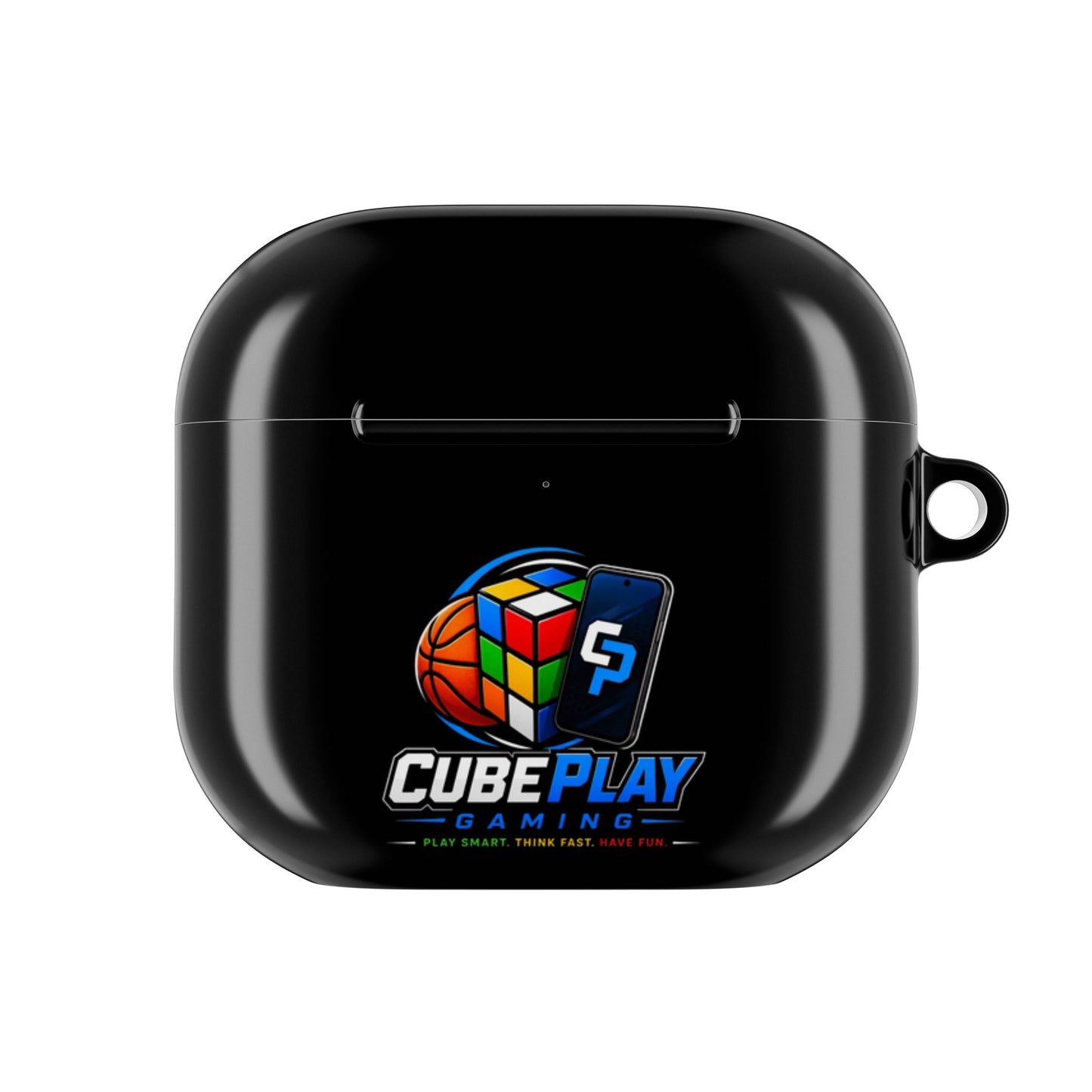CubePlay Gaming AirPod Case — Black Protective Silicone Case with Logo