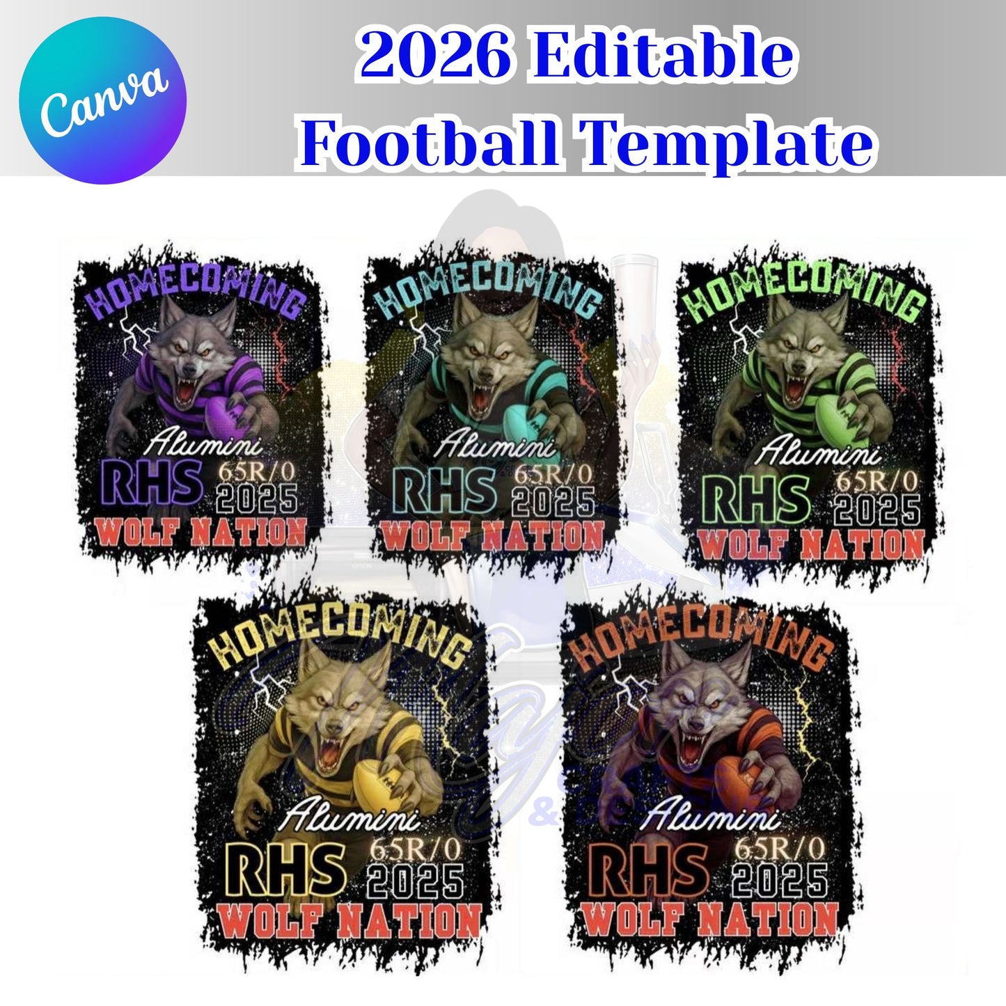 Editable Center Print Football Templates