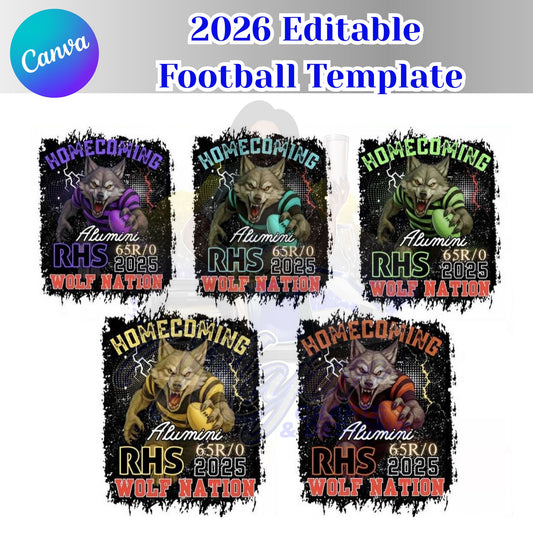 Editable Center Print Football Templates