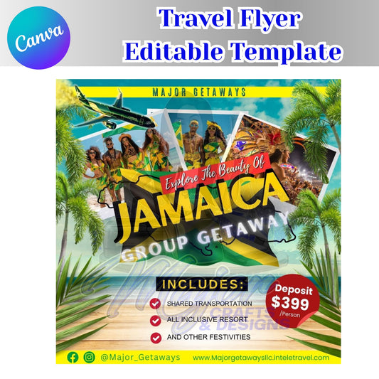 Editable Jamaica Travel Flyer Template