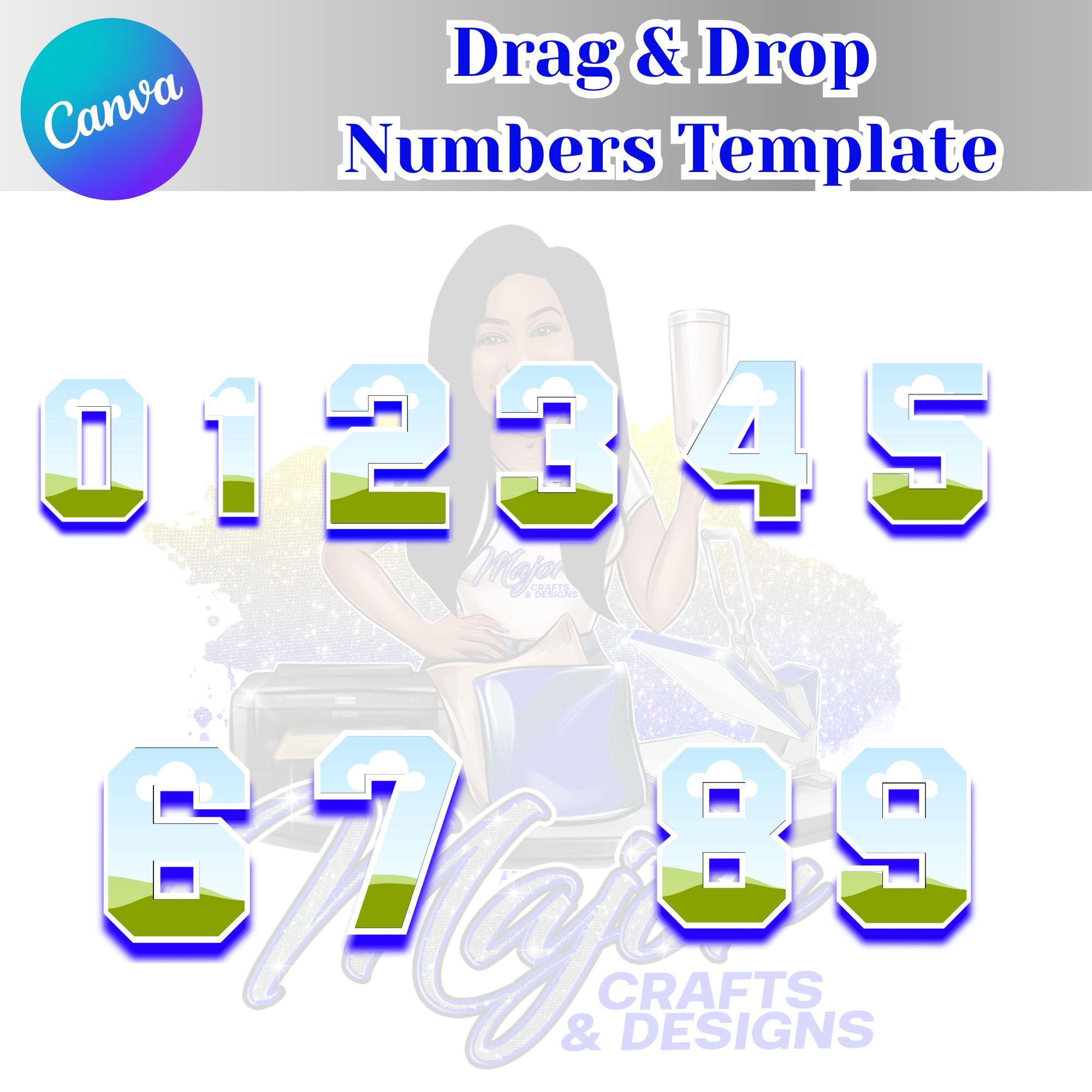 Drop Number Color Drag & Drop Numbers Templates – Major Crafts & Designs