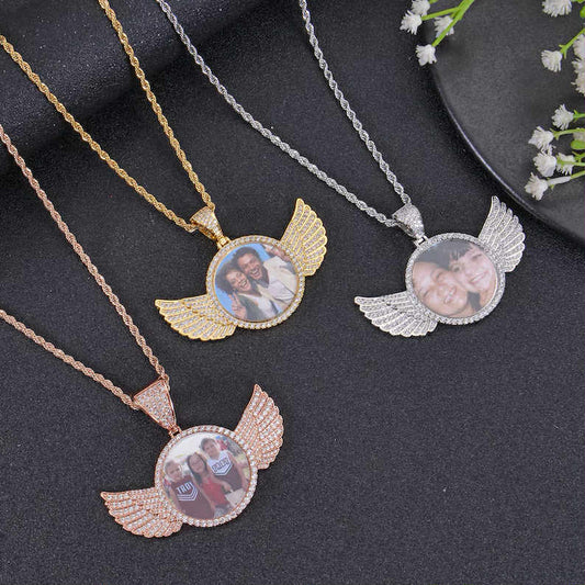 Custom Memorial Necklace (Angel Wings)