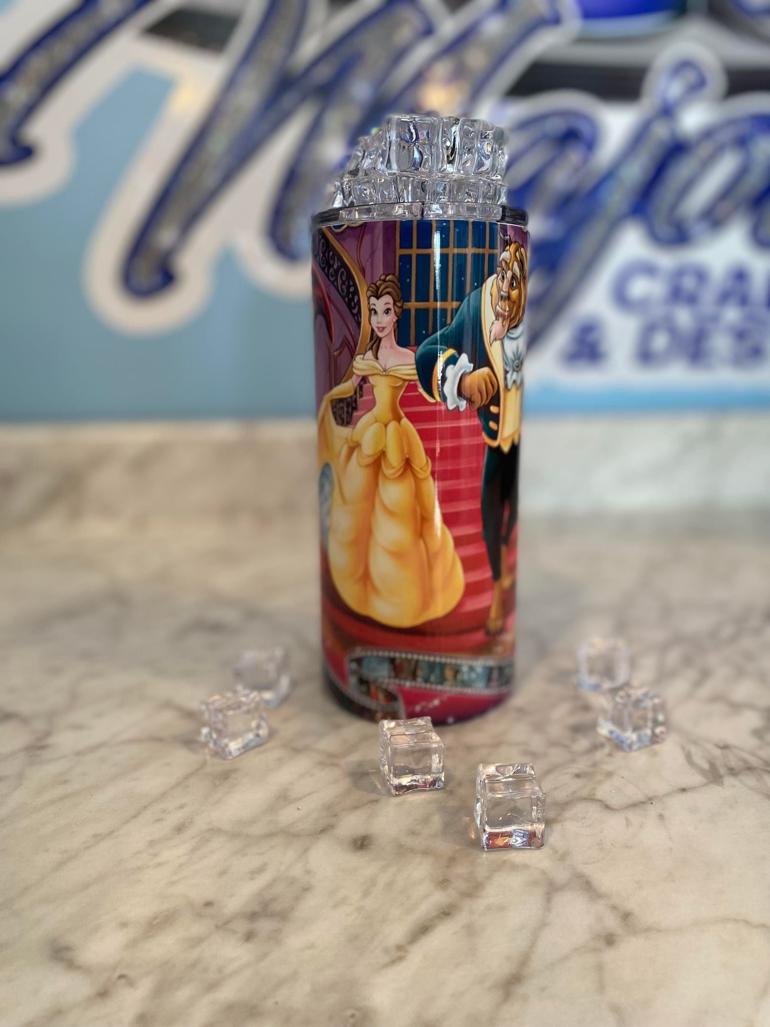 Custom 20oz Skinny Tumbler, White Tumbler with straw lid, Printed With Permanent Ink,