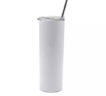 Load image into Gallery viewer, Custom 20oz Skinny Tumbler, White Tumbler with straw lid, Printed With Permanent Ink,
