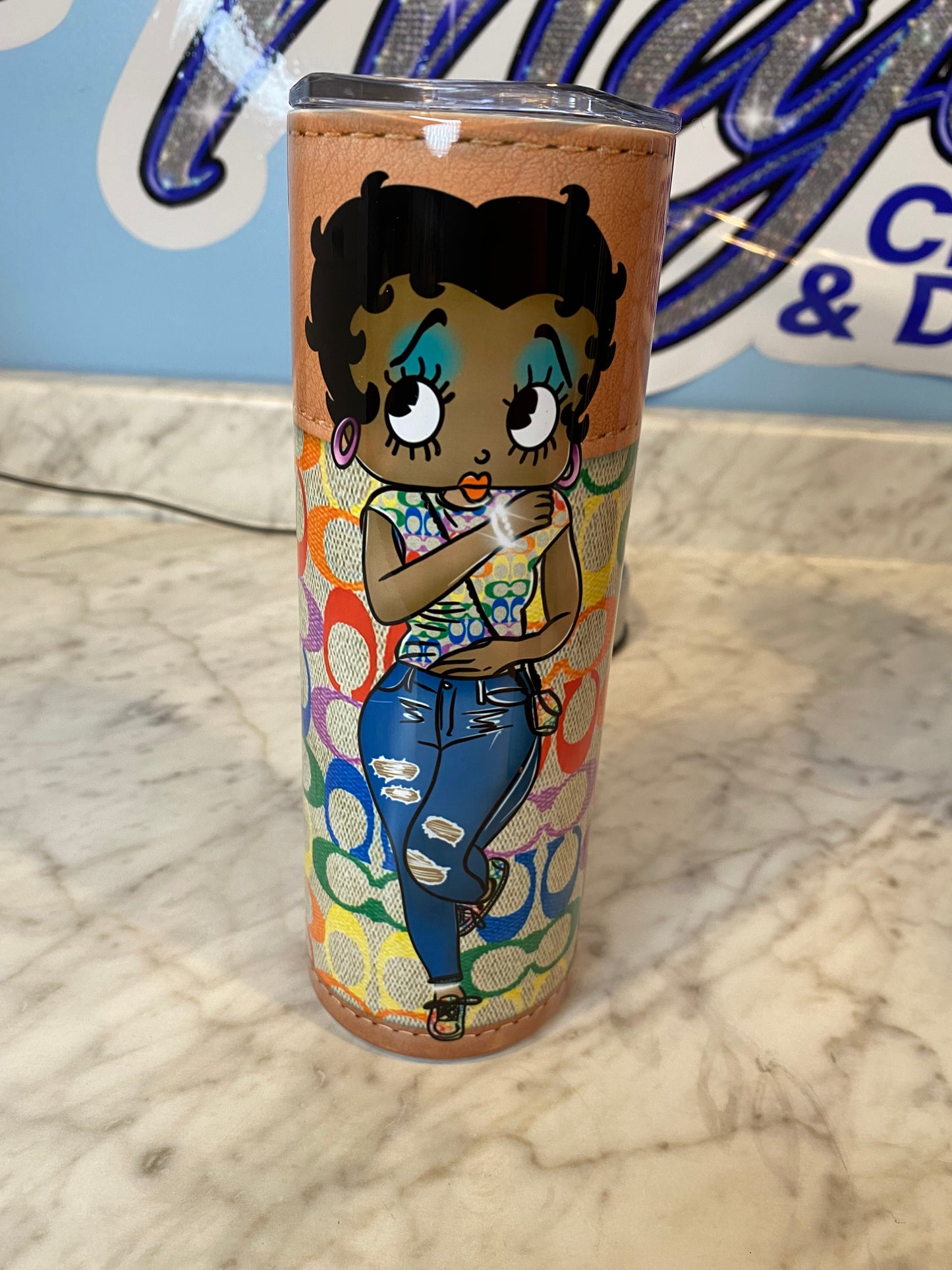 Custom 20oz Skinny Tumbler, White Tumbler with straw lid, Printed With Permanent Ink,